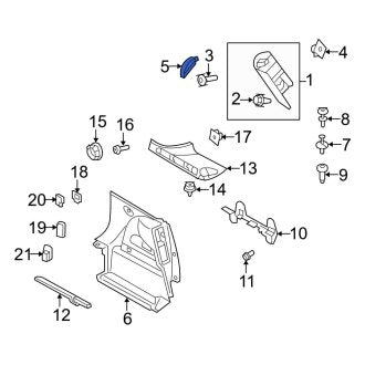 New OEM Genuine Mini, Left Body C-Pillar Trim Panel Cap - Part # 51437266631