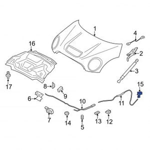 New OEM Genuine Mini, Front Hood Release Handle - Part # 51237149591