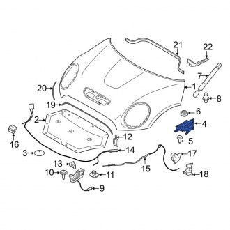 New OEM Genuine Mini, Front Right Hood Hinge - Part # 41007370304