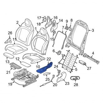 New OEM Genuine Mini, Front Left Outer Seat Frame Trim Panel - Part # 52107416369