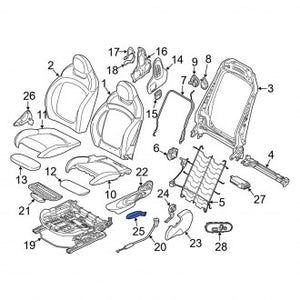 New OEM Genuine Mini, Front Right Seat Height Adjuster Handle - Part # 52107410572