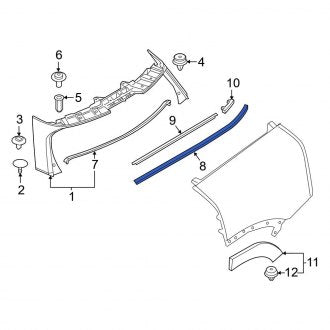 New OEM Genuine Mini, Rear Left Quarter Panel Molding - Part # 51357491331