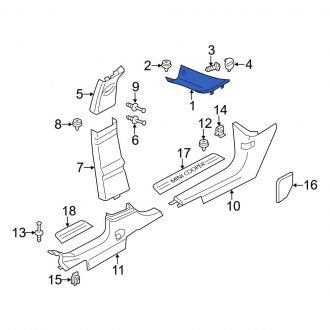 New OEM Genuine Mini, Left Body A-Pillar Trim Panel - Part # 51439812097