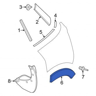 New OEM Genuine Mini, Rear Left Wheel Arch Molding - Part # 51779801885