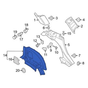 New OEM Genuine Mini, Rear Left Lower Interior Quarter Panel Trim Panel - Part # 51479810915