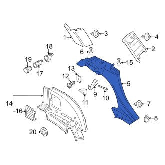 New OEM Genuine Mini, Rear Right Lower Interior Quarter Panel Trim Panel - Part # 51479812316