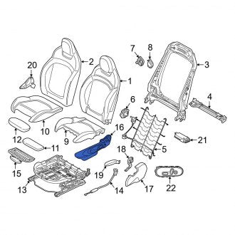 New OEM Genuine Mini, Front Right Outer Seat Frame Trim Panel - Part # 52107416370