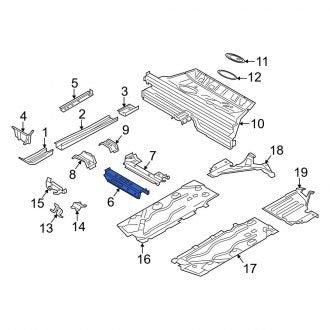 New OEM Genuine Mini, Front Left Floor Pan Crossmember - Part # 41007402169