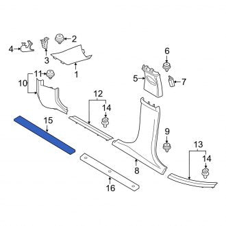 New OEM Genuine Mini, Front Door Trim Sill Plate Insert - Part # 51777389348