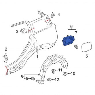 New OEM Genuine Mini, Rear Fuel Filler Housing - Part # 51177382715