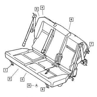 New OEM Rear Right Seat Cover Fits, 2005 Chrysler PT Cruiser - Part # 1AM383FLAA