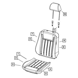 New OEM Front Headrest Fits, 2005 Chrysler 300 - Part # 1AN981DDAA