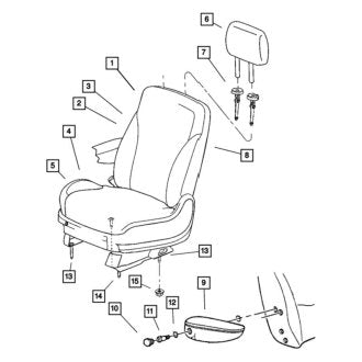 New OEM Front Right Seat Back Panel Fits, 2005-2006 Chrysler Pacifica - Part # 1AY231DVAA