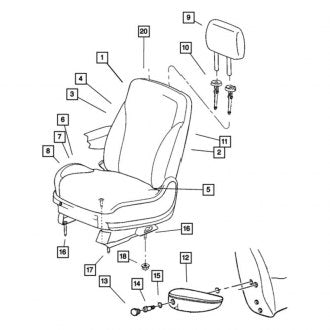 New OEM Front Left Seat Cover Fits, 2005 Chrysler Pacifica - Part # 1AY251DVAA