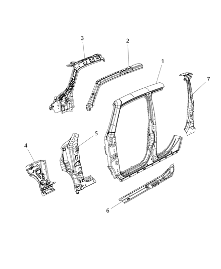 New 2015-2019 Fits Chrysler Renegade Reinfmnt-B-Pillar - Part # 68246249AA