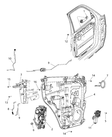 New Fits Chrysler Link-Inside Handle To Latch - Part # 68033504AA