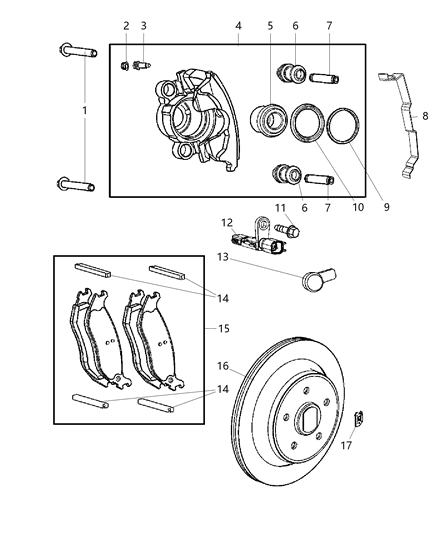 New 2003-2006 Fits Chrysler Liberty Caliper-Disc Brake - Part # 5179731AA