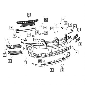 New OEM Front Bumper Cover Fits, 2008-2010 Chrysler Town and Country - Part # 1BG23TZZAC