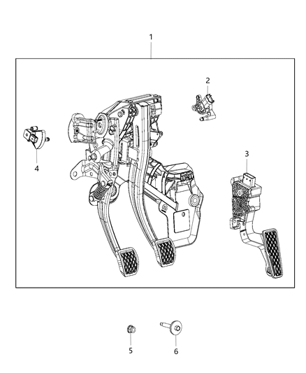 New 2020 Fits Chrysler Wrangler Pedal-Non Adjustable - Part # 4581890AK