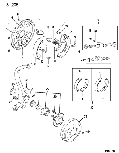 New 1995-2005 Fits Chrysler Avenger Shoe Kit-Brake - Part # V2013640