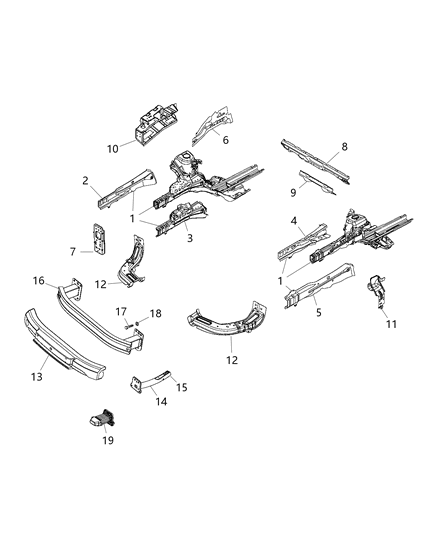 New 2015-2016 Fits Chrysler ProMaster City Crossmember-Front Frame - Part # 68123580AA