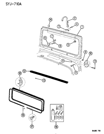 New 1994-1995 Fits Chrysler Wrangler Molding - Windshield Reveal - Part # 55175169