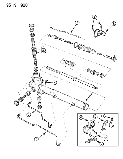 Bracket, Rack And Pinion Power Strg. Gear Mounting, Outer Rt.