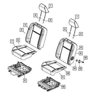 New OEM Front Left Seat Back Assembly Fits, 2006 Dodge Ram - Part # 1DM211J3AA