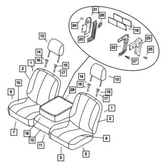 New OEM Front Left Seat Cover Fits, 2006 Dodge Ram - Part # 1DM911J3AA