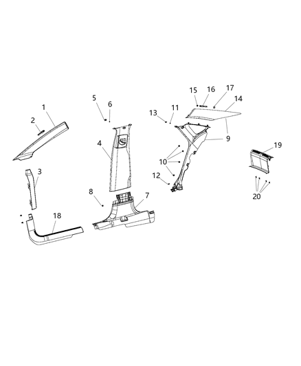 Molding C Pillar This Is A Package That Includes 9 And 14