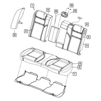 New OEM Rear Seat Cover Fits, 2007 Chrysler 300 - Part # 1EM271DDAA