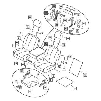 New OEM Front Seat Armrest Fits, 2007 Dodge Ram - Part # 1EY821D5AA