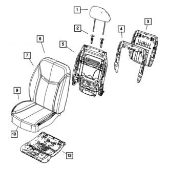 New OEM Front Seat Cover Fits, 2007-2008 Chrysler Sebring - Part # 1FK711T1AA