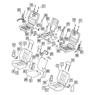 New OEM Center Right Seat Cover Fits, 2007-2009 Chrysler Aspen - Part # 1FS021D5AA