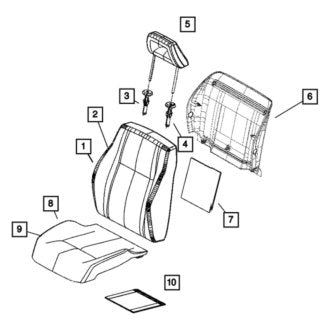 New OEM Front Right Seat Cover Fits, 2007-2008 Dodge Caliber - Part # 1GW02DK2AA