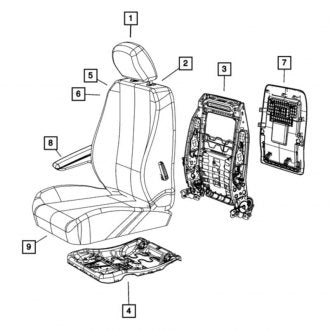 New OEM Front Right Seat Armrest Fits, 2008, 2010 Chrysler Town and Country - Part # 1JA921K2AA