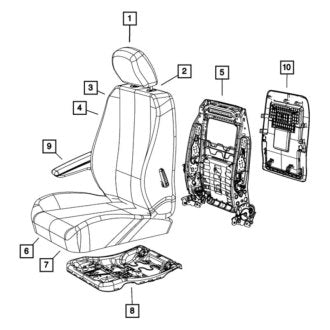 New OEM Front Left Seat Armrest Fits, 2008-2010 Chrysler Town and Country - Part # 1JA931T1AA