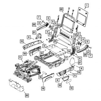 New OEM Center Left Seat Armrest Fits, 2010 Chrysler Town and Country - Part # 1LC031T1AA