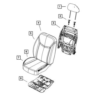 New OEM Front Right Seat Back Cushion Cover Fits, 2009 Dodge Avenger - Part # 1PH10XDVAA