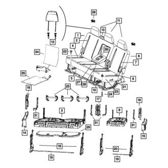 New OEM Rear Seat Armrest Cover Fits, 2013-2018 Dodge Ram - Part # 1RG74LU7AA