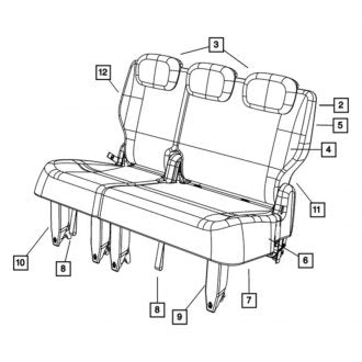 New OEM Rear Left Seat Cover Fits, 2010 Chrysler Town and Country - Part # 1RT901D5AA