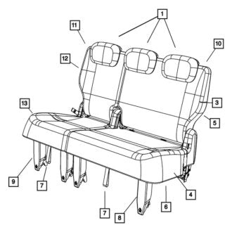 New OEM Rear Left Seat Cover Fits, 2010 Chrysler Town and Country - Part # 1TU731VSAA