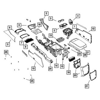 New OEM Console Compartment Fits, 2013-2014 Chrysler 300 - Part # 1VR46DX9AI