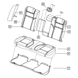 New OEM Rear Seat Cover Fits, 2012-2014 Chrysler 300 - Part # 1YC12JRRAA