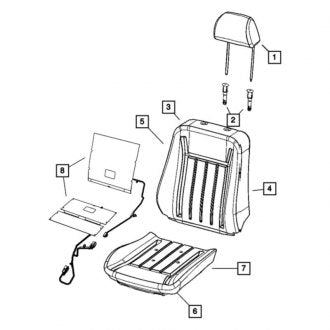 New OEM Front Headrest Fits, 2012-2014 Dodge Challenger - Part # 1YH65XDVAA