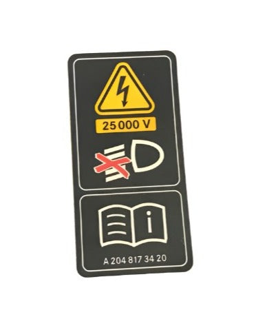 New OEM 1998-2020 Mercedes Headlight Decal Warning Sticker, Part # 204-817-34-20