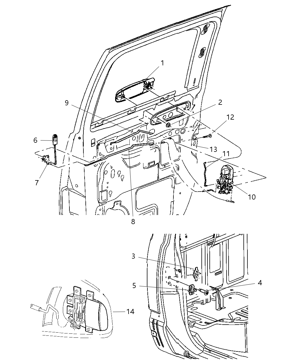 Link And Sleeve Rear Door Inside Remote To Latch