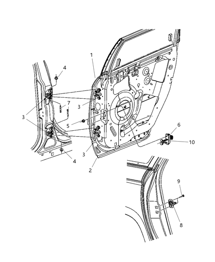 New 2004-2008 Fits Chrysler Pacifica Dr Check-Rear Door - Part # 4894174AD