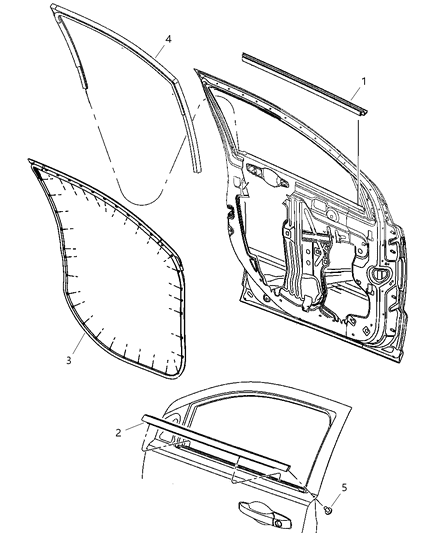 Weatherstrip Front Door Belt Inner
