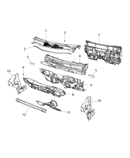 Seal Cowl Screen To Hood Inner Panel